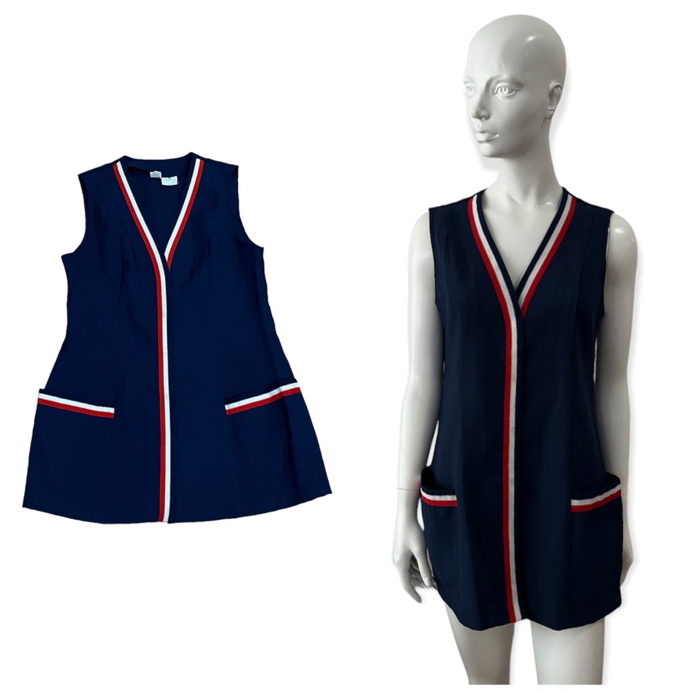 Vintage Stewardess Uniform Mini Dress Tunic